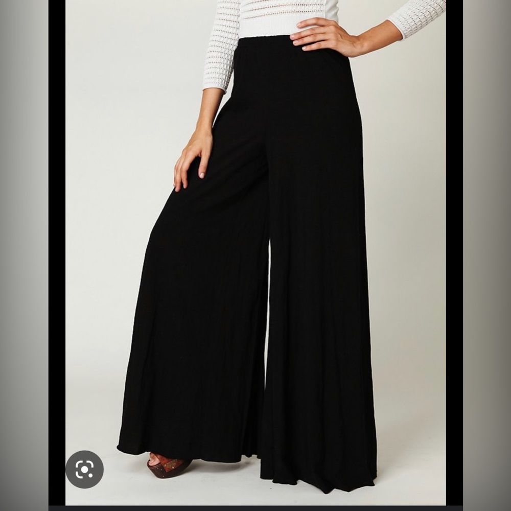 Free People Wide Legged Black Pants